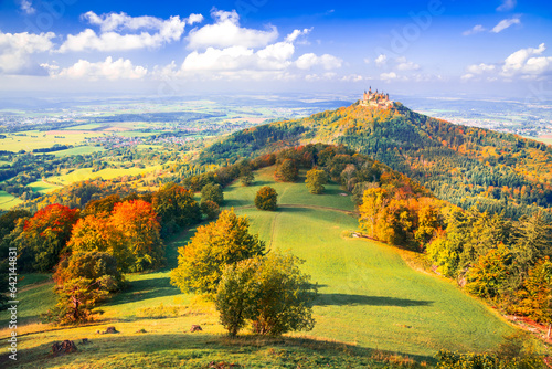 Burg Hohenzollern - Autumn landscape in the Swabian Alps, Germany