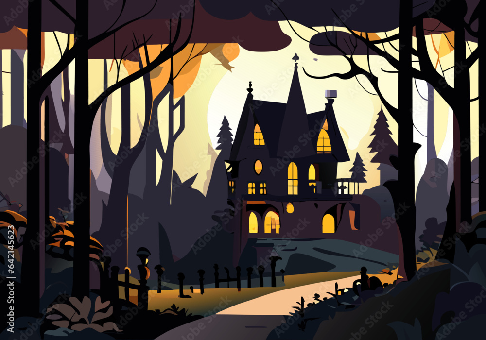 halloween background with castle