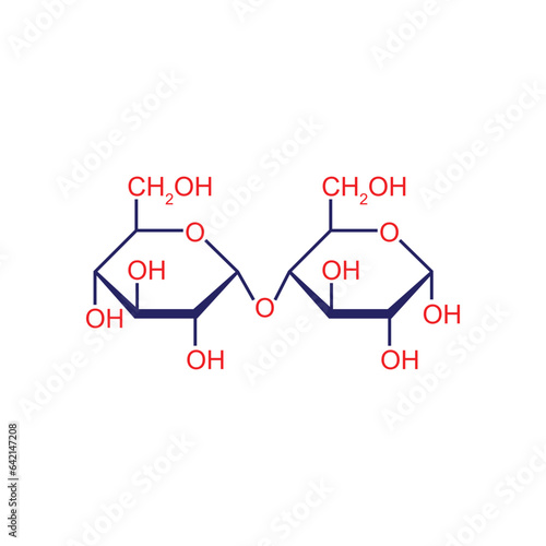 Maltose Sugar Molecule Concept Design. Vector Illustration.