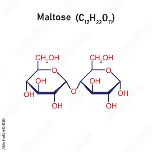 Maltose Sugar Molecule Concept Design. Vector Illustration.