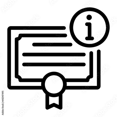 certificate line icon