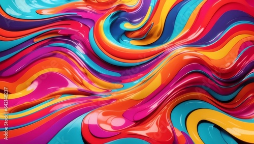 Creative background composition. Vibrant bright multi-color groovy abstract background. 