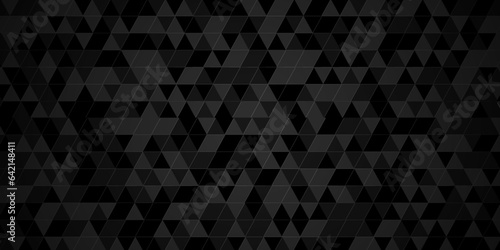 Abstract seamless geomatric dark black pattern background with lines Geometric print composed of triangles. Black triangle tiles pattern mosaic background.	
