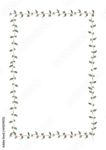 minimalist floral frame border