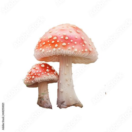 Amanita muscaria mushroom captured in forest at a close range transparent background
