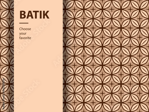 ethnic batik vector indonesian pattern fashion seamless vintage textile abstract flat culture art