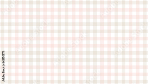 Pink and beige plaid fabric texture as a background