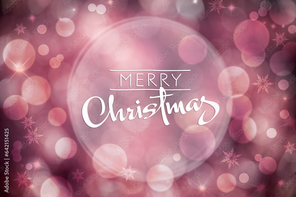 Christmas Background With Bokeh And Text Merry Christmas