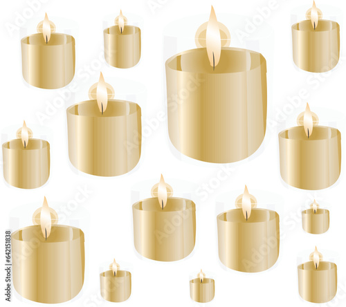 set of candles candle vector