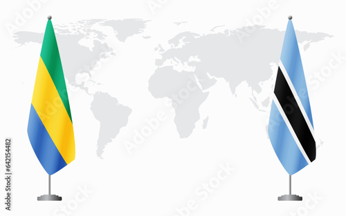 Gabon and Botswana flags for official meeting