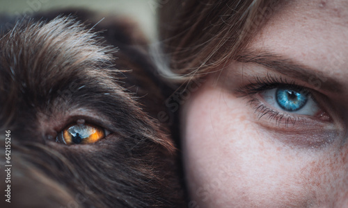 Close up Auge Hund mensch photo