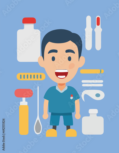 Vector medical devices dentists medical treatments medical supplie