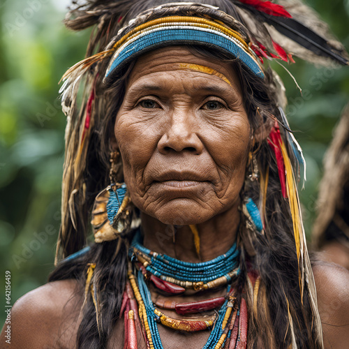 Portrait of an Amazon tribe woman
