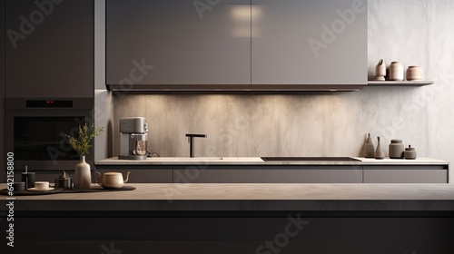 pantry kitchen mockup design template interior design concept with beautiful kitchen minimal decorating elevation kitchen showcase background,ai generate