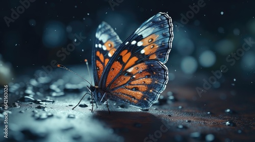 Illustration of a butterfly perched on a beautiful flower © arif