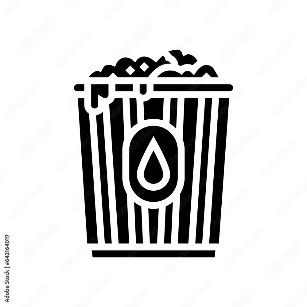 caramel popcorn food glyph icon vector. caramel popcorn food sign. isolated symbol illustration