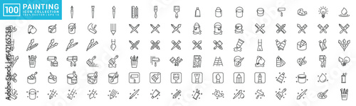 Collection of painting related icons, various painting tools, paint icons icon template editable resizable EPS 10	