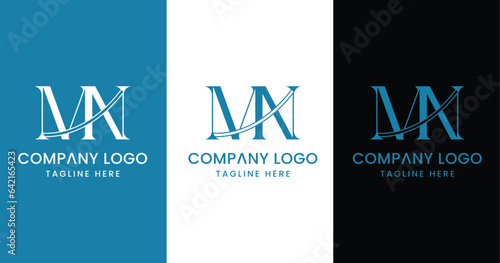 Alphabet letter icon logo NM or MN
