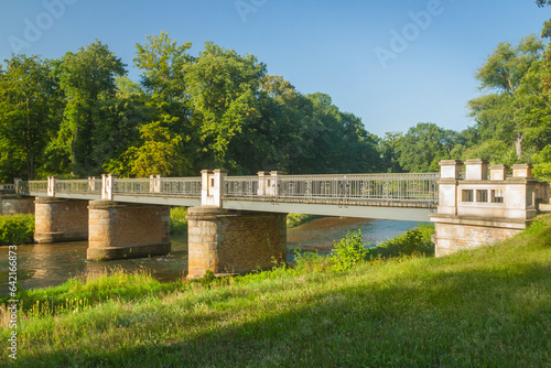 Poland-Germany Border  Muskauer Park  English Bridge on the Lusatian Neisse River