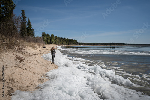 Spring throwing snow in Prince Albert National Park photo