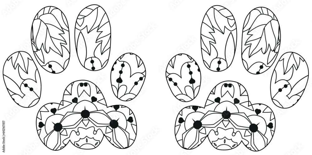 Fototapeta premium Rabbit paws for the fabric for coloring, wallpaper, banner