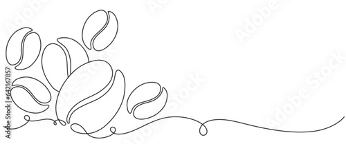 Coffee beans line art vector illustration
