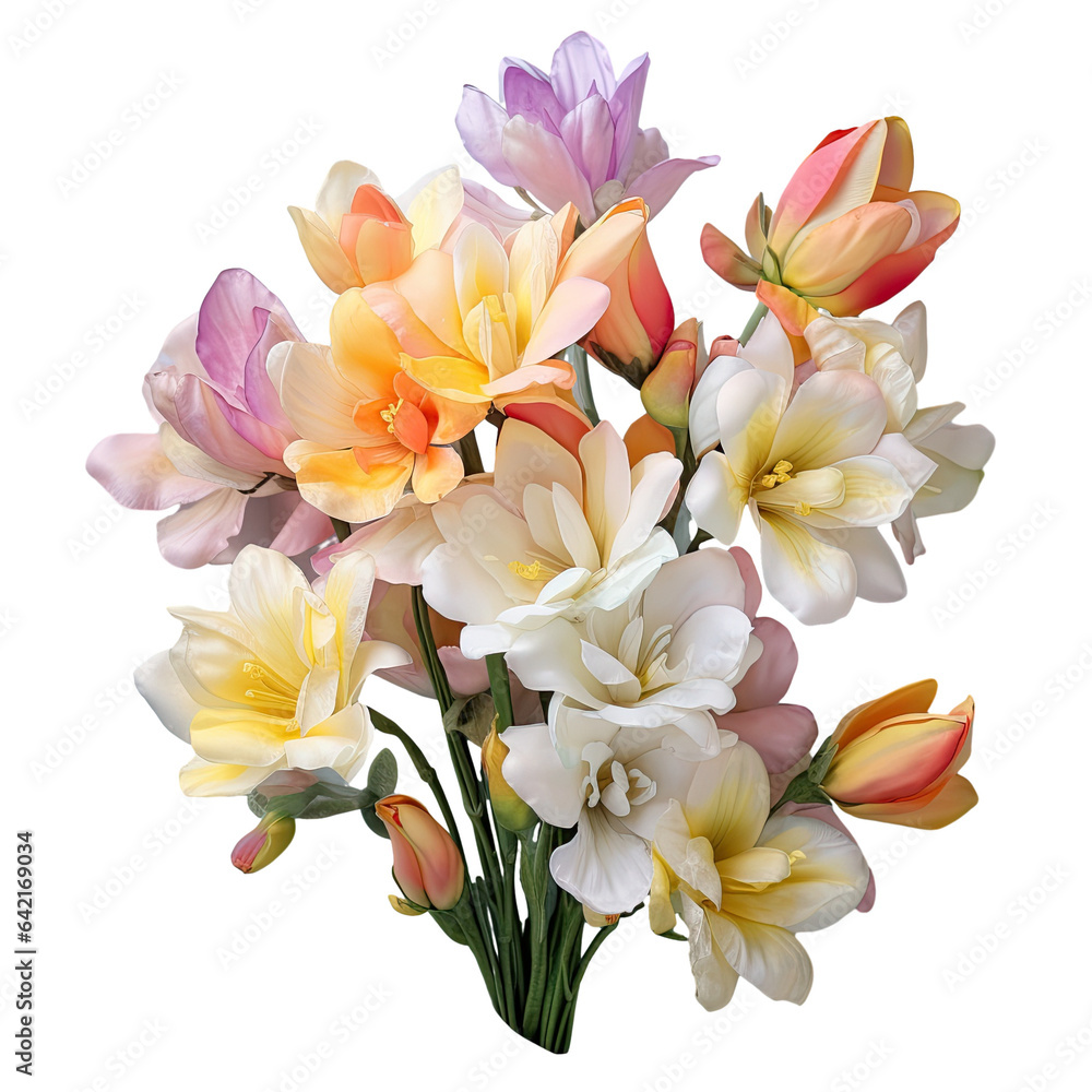 Freesia on a transparent background