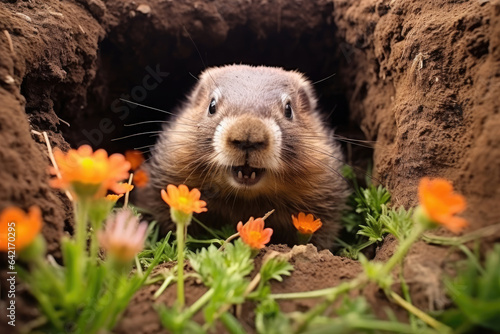 Cute Groundhog close-up