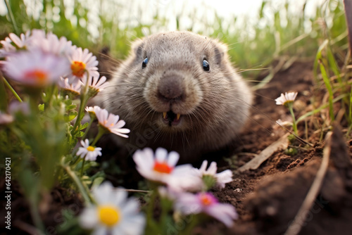 Cute Groundhog close-up © Veniamin Kraskov