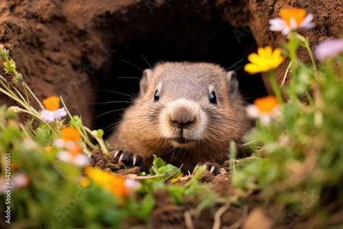 Cute Groundhog close-up