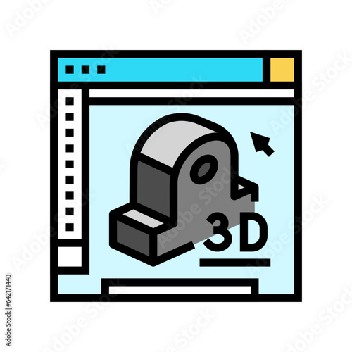 3d modeling architectural drafter color icon vector. 3d modeling architectural drafter sign. isolated symbol illustration