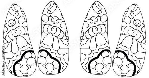 Goat hooves print for coloring. Decorative unusual object