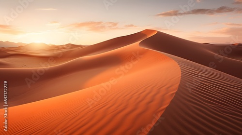 A breathtaking sunset over the majestic sand dunes