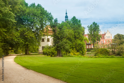 Germany, Saxony, Bad Muskau, Muskauer Park, Pueckler Castle in Summer