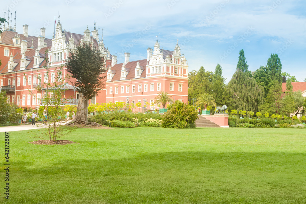 Germany, Saxony, Bad Muskau, Muskauer Park, Pueckler Castle in Summer Germany, Saxony, Bad Muskau, Muskauer Park, Pueckler Castle in Summer