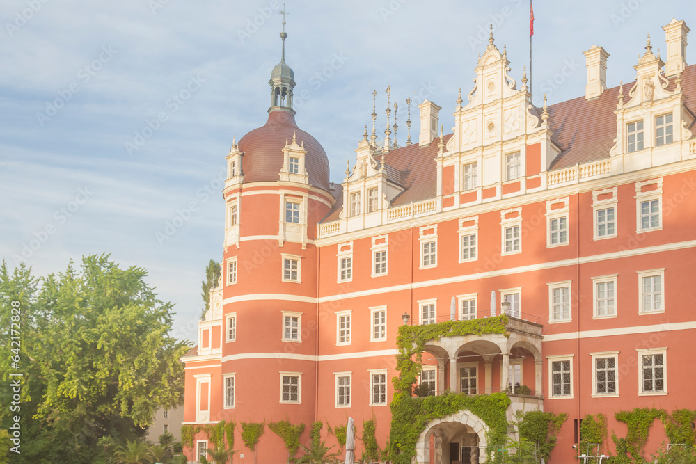 Fototapeta premium Germany, Saxony, Bad Muskau, Muskauer Park, Pueckler Castle in Summer
