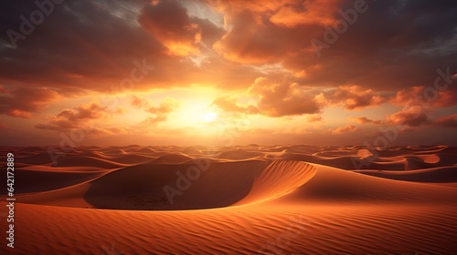 A stunning sunset over a breathtaking desert landscape