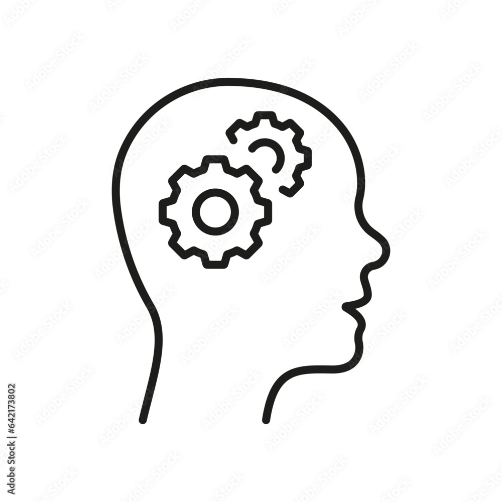 Human Development Line Icon. Brain and Cog Wheel, Education Concept Linear Pictogram. Strategic Development Outline Sign. Intellectual Process Symbol. Editable Stroke. Isolated Vector Illustration Human Development Line Icon. Brain and Cog Wheel, Education Concept Linear Pictogram. Strategic Development Outline Sign. Intellectual Process Symbol. Editable Stroke. Isolated Vector Illustration