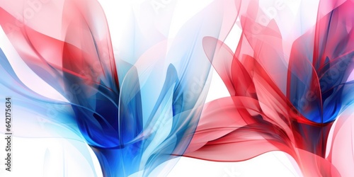 Beautiful abstract red and blue transparent floral design background. beautiful Generative AI AIG32