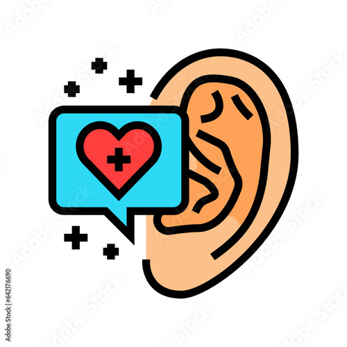 hearing health audiologist doctor color icon vector. hearing health audiologist doctor sign. isolated symbol illustration