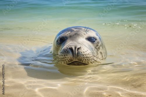 Hawaiian Monk Seal. Listed as endangered in IUCN Red List.