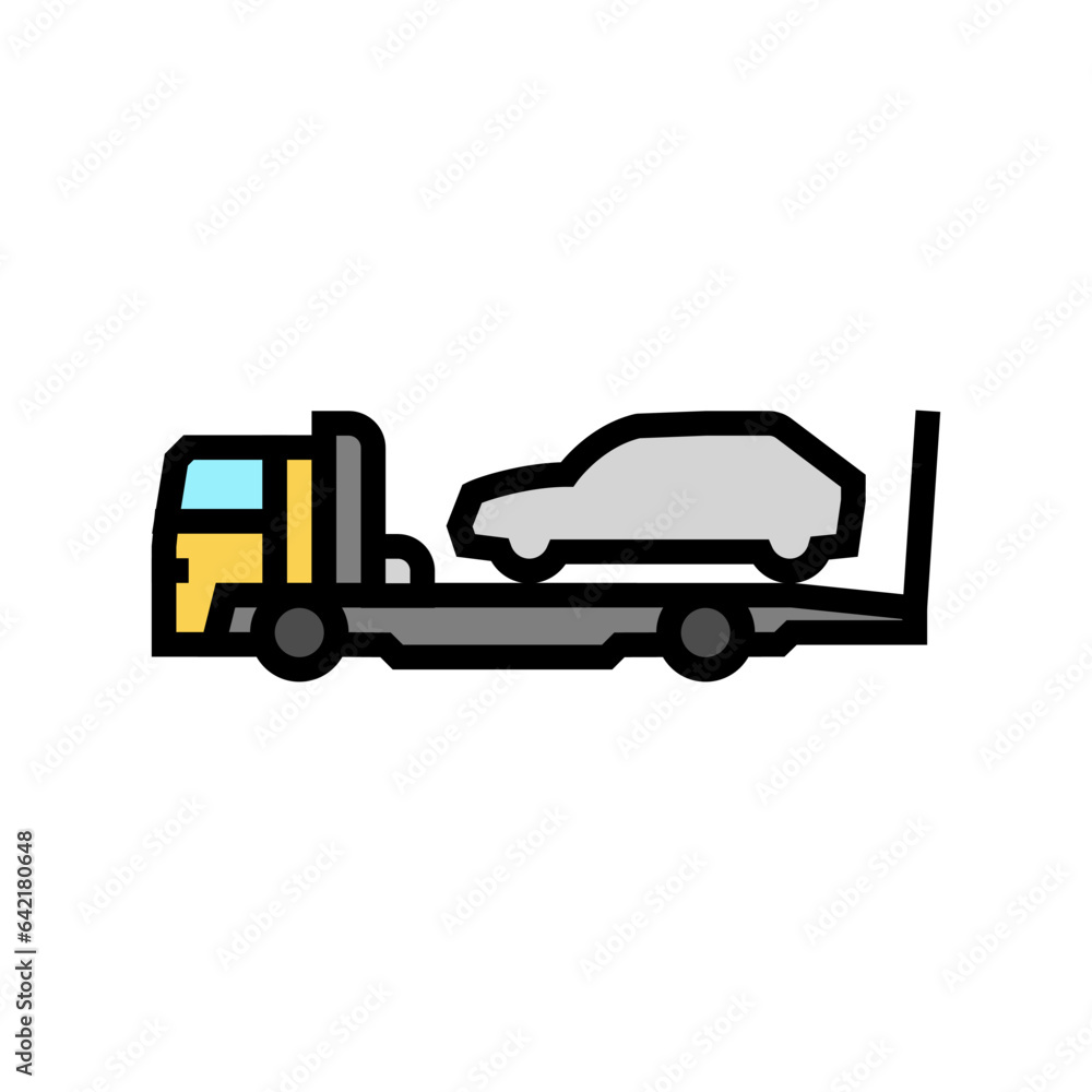 towing service car mechanic color icon vector. towing service car mechanic sign. isolated symbol illustration