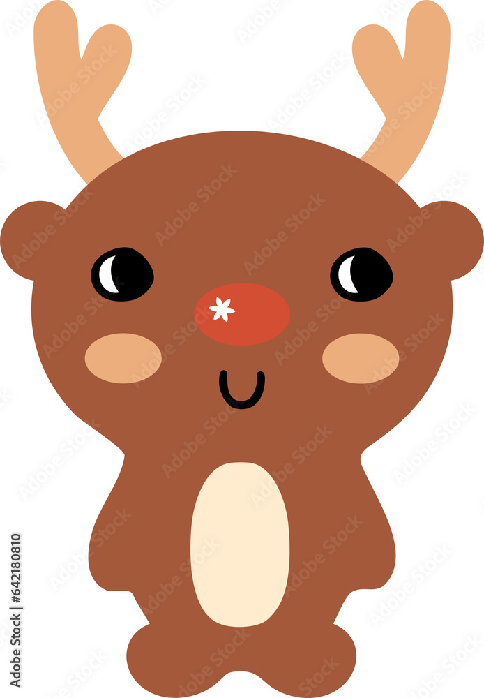 New year deer kawaii cartoon illustration for decor and design.
New year deer kawaii cartoon illustration for decor and design.
