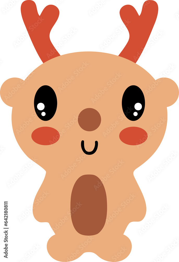 New year deer kawaii cartoon illustration for decor and design.
New year deer kawaii cartoon illustration for decor and design.