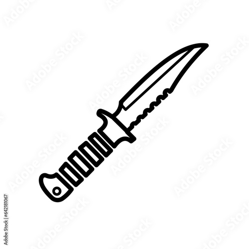 military knife, hunting knife - vector icon