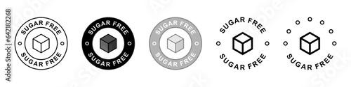 No sugar icon. Sugar free icon vector design. Diabetic food mark. Vector