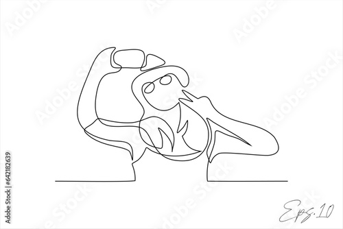 vector illustration
continuous line of women taking selfies