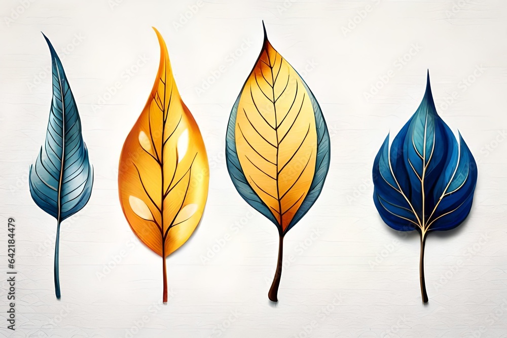 Fototapeta premium set of autumn leaves