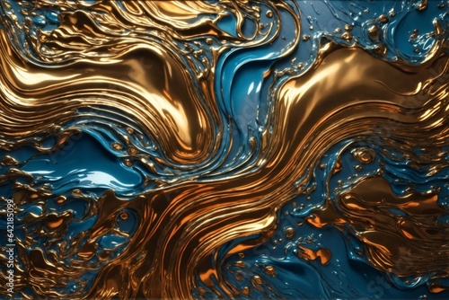 Liquid Style Metal Wallpaper, Liquid Metal Background, Liquid Abstract Background, AI Generative © Forhadx5