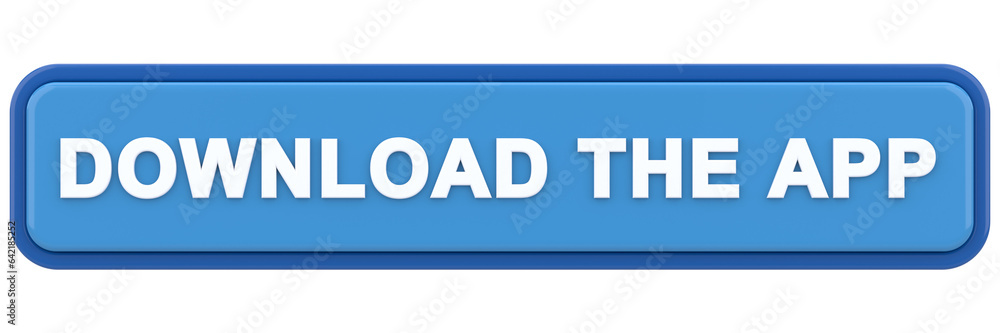Download the app button. 3D illustration.